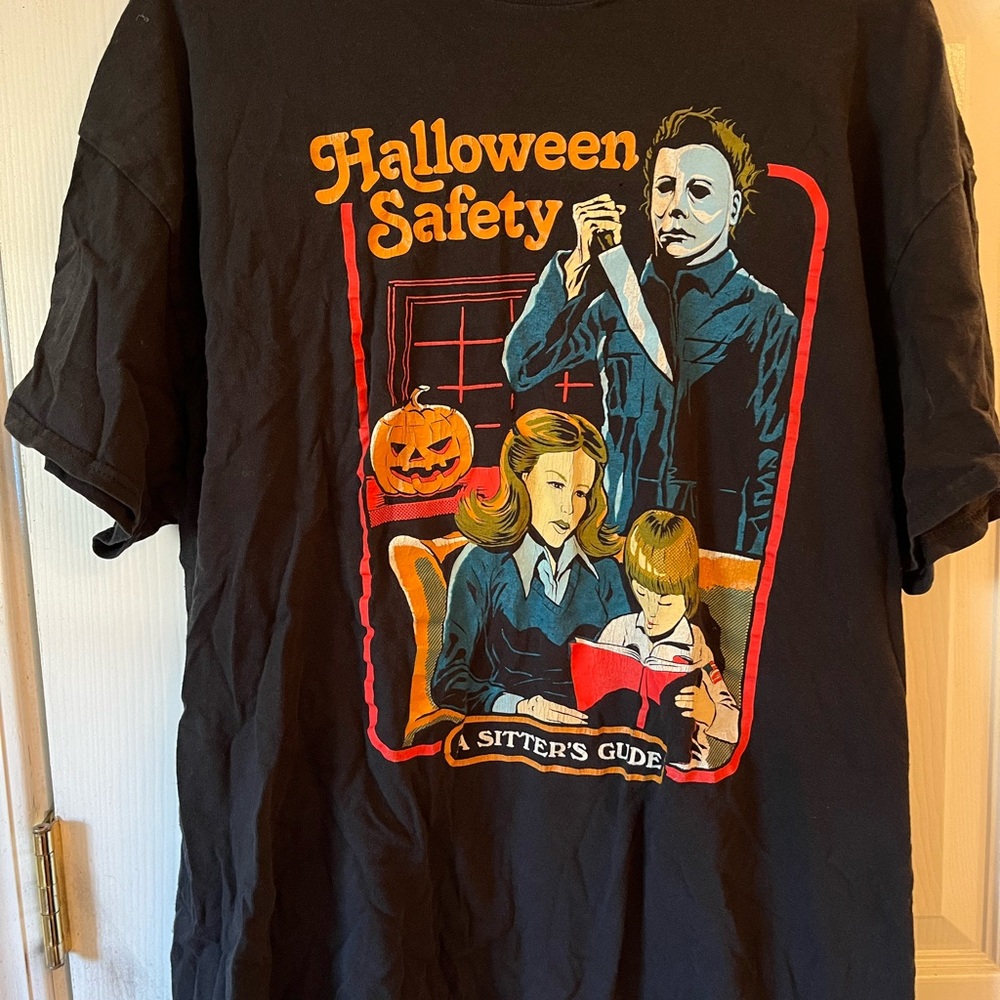 Source Unknown Halloween Safety Graphic Tee - Black and Orange